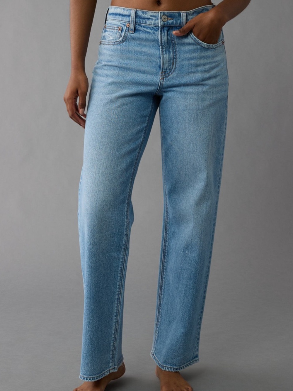 American Eagle Outfitters Light Blue Straight Leg Jeans